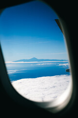 Teide from an airplane window