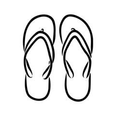 slates flip flops shoes accessories vector illustration hand-drawn doodle sketch separately on a white background sea ocean travel vacation holidays abstraction stylization summer