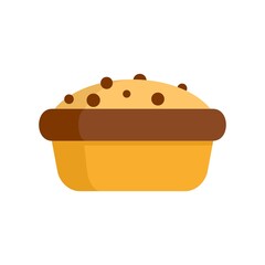 Apple cake icon flat isolated vector