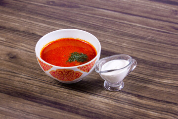 Traditional soup Chuchvara Central Asian cuisine 