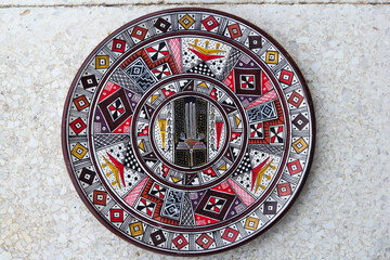 Ceramic decorative cyprus plate with colorful patterns