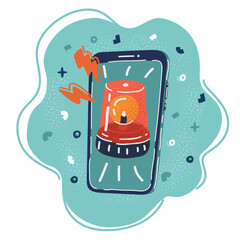 Obraz premium Vector illustration of Phone alarm concept.