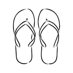 slates flip flops shoes accessories vector illustration hand-drawn doodle sketch separately on a white background sea ocean travel vacation holidays abstraction stylization summer