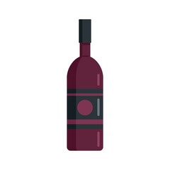 Bar wine bottle icon flat isolated vector
