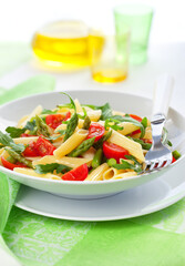 Pasta with vegetables. Vegetarian food