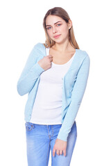 Obraz premium portrait of beautiful woman wearing casual clothing