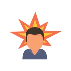 Agressive man icon flat isolated vector