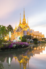 Fototapeta na wymiar Thai Temple, Thai style church at Nakhon Ratchasima province, Thailand