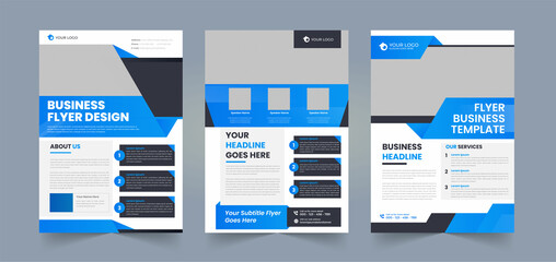 Corporate business poster or flyer pamphlet brochure design layout space with editable photo background blue color  flyer template for company report introduction