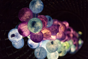 Abstract, softness of colorful light bulbs