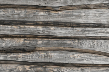 detail of old weathered wood cabin or wooden hut wall
