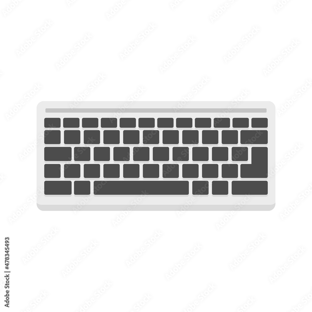 Poster hardware keyboard icon flat isolated vector