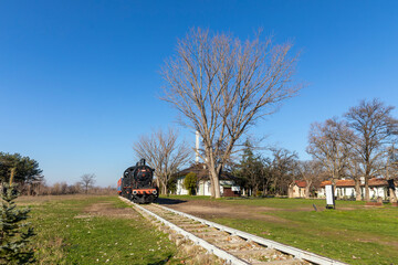 Edirne, Turkey, December 23, 2021: View of old historical train station building,  of Edirne, Turkey