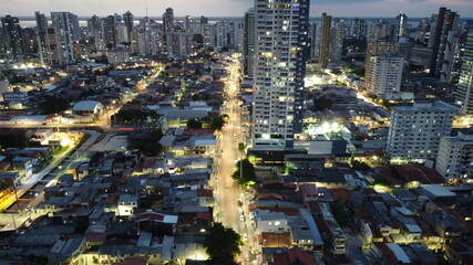 Fototapeta premium Foto aérea por do sol - Belém / PA