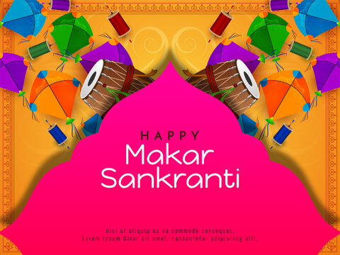Makar Sankranti traditional Indian festival background design