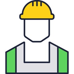 Builder icon worker in uniform hat helmet vector