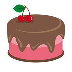 Cream choco cherry cake tasty with topping - 478346099