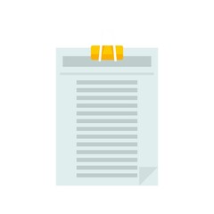 Office manager paper clipboard icon flat isolated vector