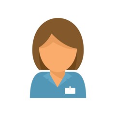 Office manager woman icon flat isolated vector