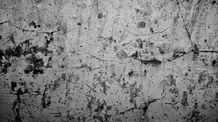 dark grunge black white abstract plastered cement concrete wall texture background
