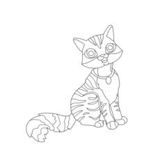 Kitty Cat outline coloring page for kids