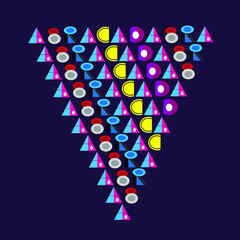 vector isolated modern  occultism magic sign abracadabra colorful