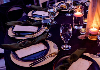 table setting at a private event