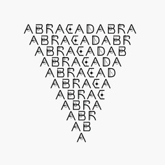 vector isolated modern  occultism magic sign abracadabra 