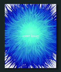 template vector light blue  brochure  with abstract grunge flower