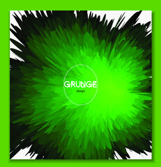 template vector green brochure  with abstract grunge shape