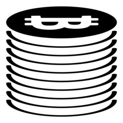 Bitcoin Flat Icon Isolated On White Background