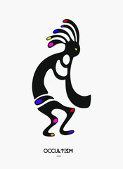 vector occultism idol abstract man colorful decor element 