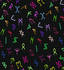 Fototapeta na wymiar vector rune colorful pattern sign and simbol