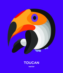 vector isolated cartoon tocan bird 