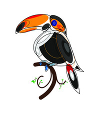 vector conceptual art toucan geometric design