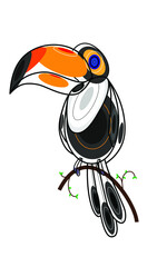 vector conceptual art toucan geometric design