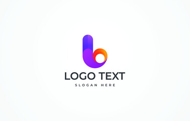 B Logo, B Letter Logo Design Vector Illustration Modern Monogram icon.