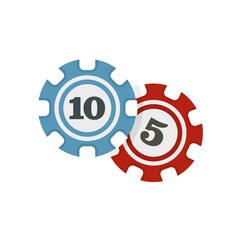 Casino chips icon flat isolated vector