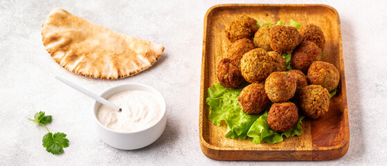 Vegetarian food - falafel balls from spiced chickpeas