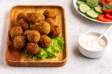 Vegetarian food - falafel balls from spiced chickpeas