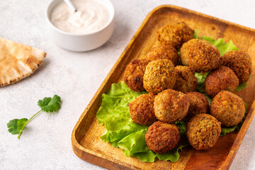 Vegetarian food - falafel balls from spiced chickpeas