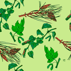 floral seamless pattern on a light background for decoration of fabrics and festive paper