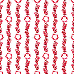 Watercolor set of seamless patterns with stylized acanthus leaves