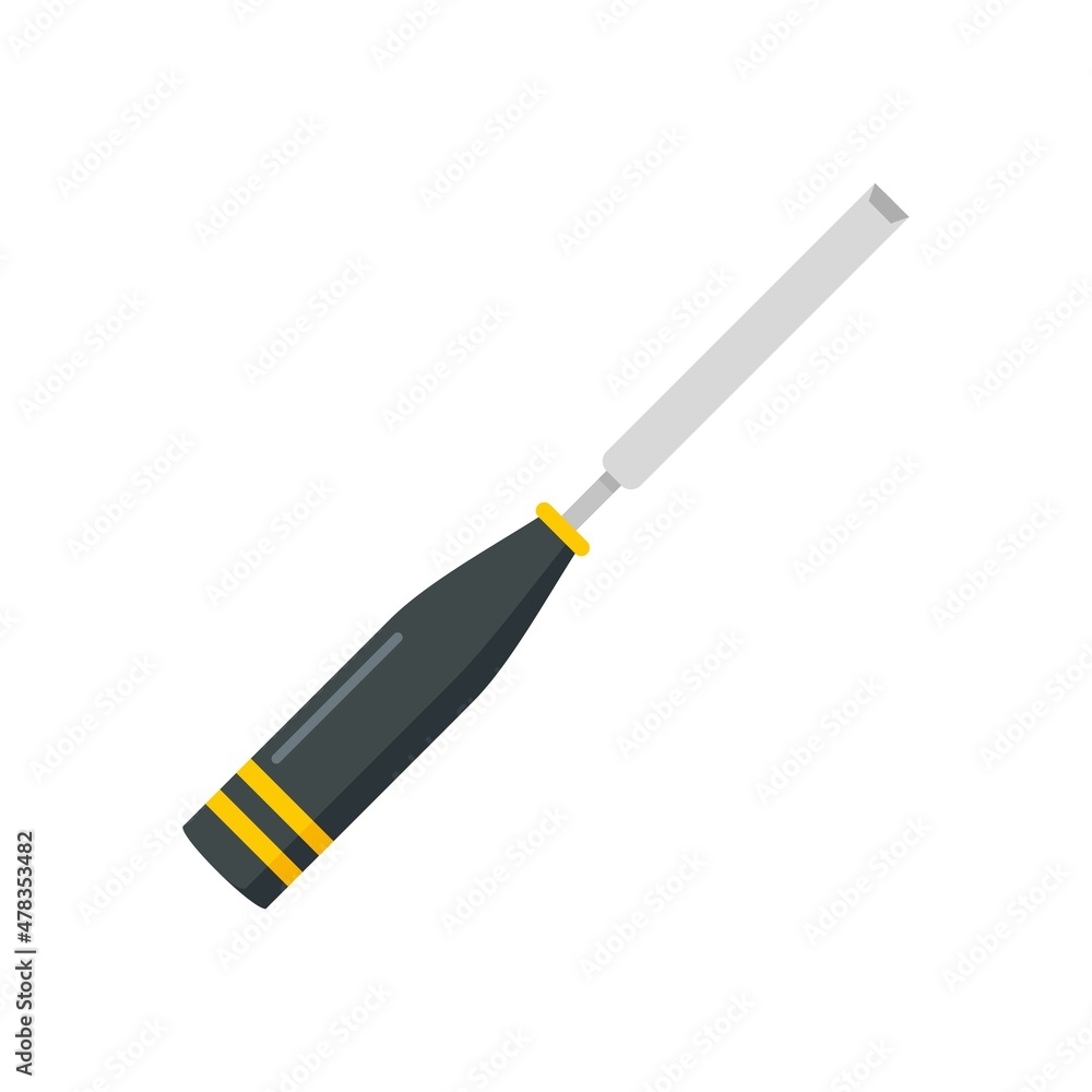 Poster chisel carpenter icon flat isolated vector