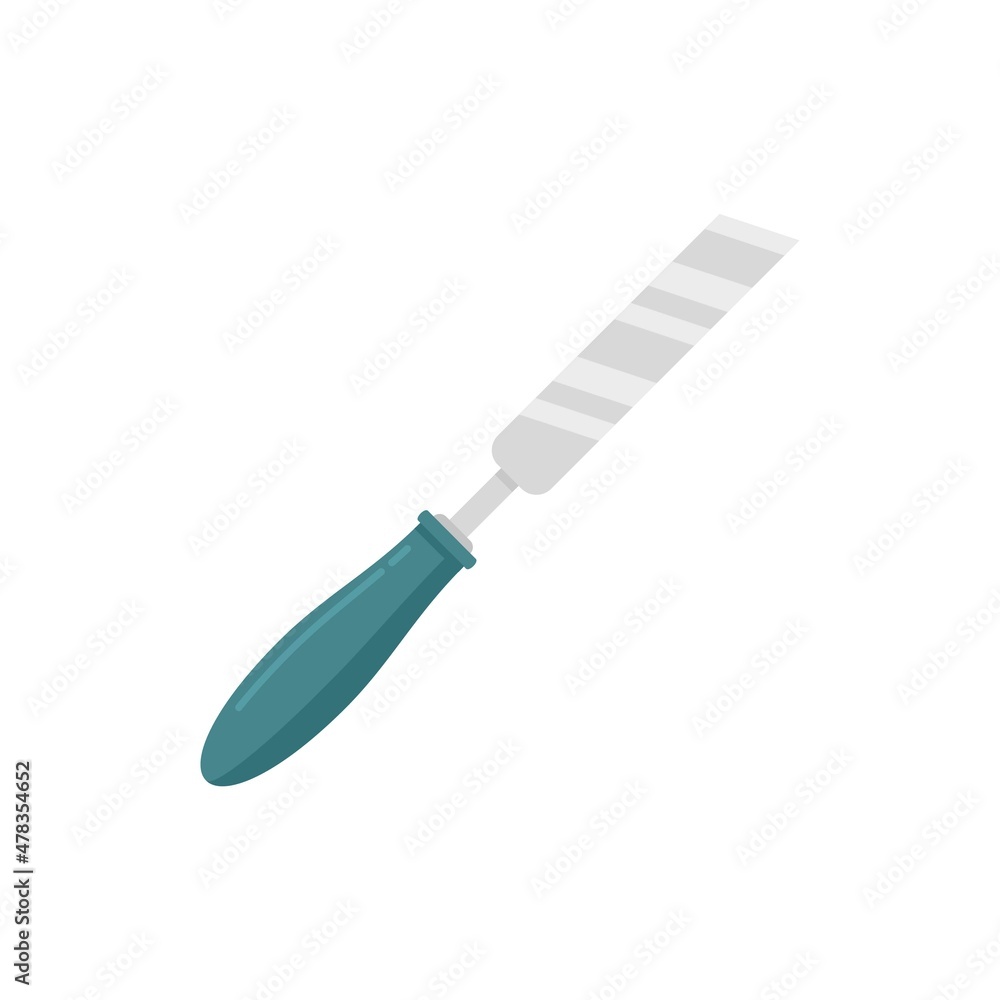Poster chisel carpentry icon flat isolated vector