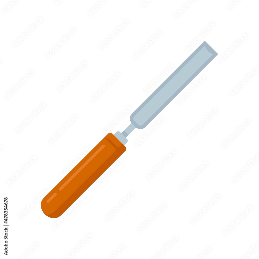 Poster chisel masonry icon flat isolated vector