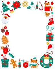 Fototapeta na wymiar Christmas decorative frame