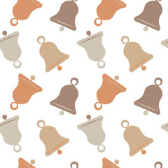 Illustration A seamless pattern on a square background - a bell. Design element