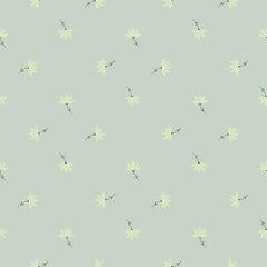 Flowers abstract seamless pattern. Hand drawn nature background.