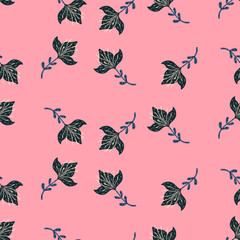 Lily abstract seamless pattern. Hand drawn flower background.